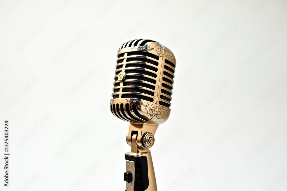 Fototapeta premium Classic microphone on a simple background