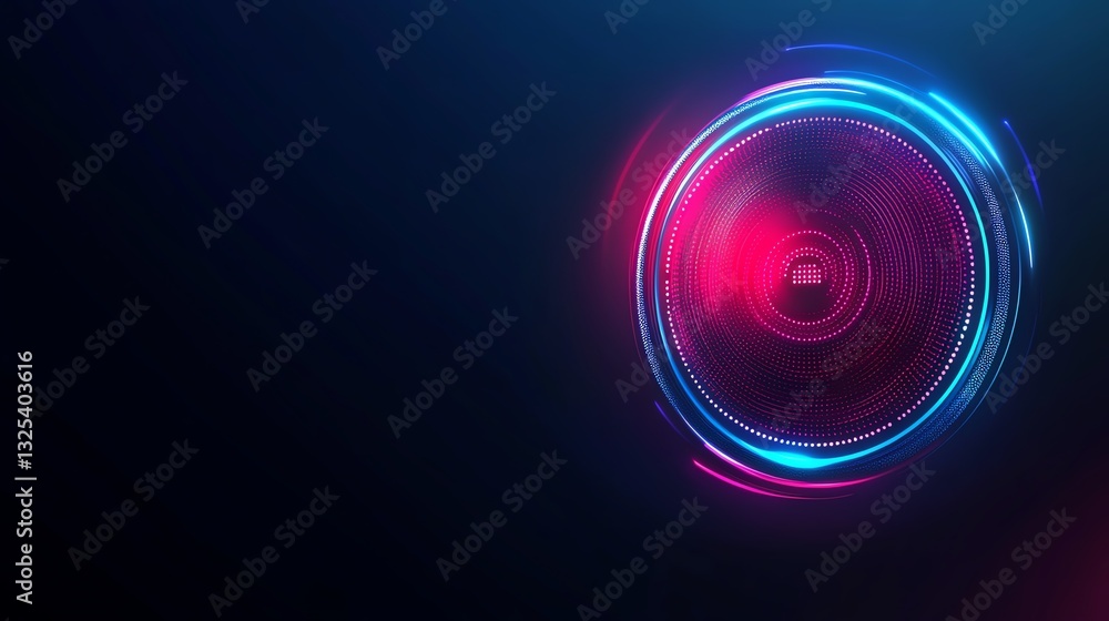 A vibrant, abstract digital design featuring bright blue and pink circular patterns against a dark background. A vibrant, abstract digital design featuring bright blue and pink circular patterns against a dark background.