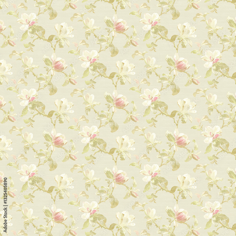 Floral ornament background paper, seamless fabric with textured pattern Floral ornament background paper, seamless fabric with textured pattern