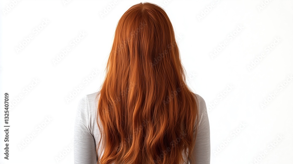 Naklejka premium Photo of long brown red hair, back view