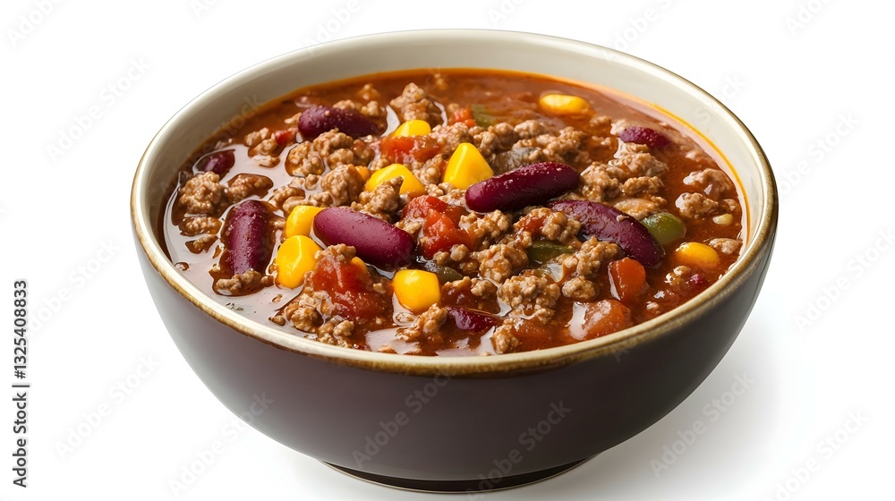 Bowl of delicious chili con carne on white Bowl of delicious chili con carne on white