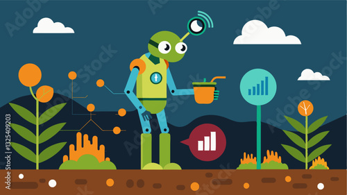 Through machine learning algorithms AI soil analysis systems can identify patterns and anomalies in soil data aiding in the early detection of potential pest and disease outbreaks.. Vector