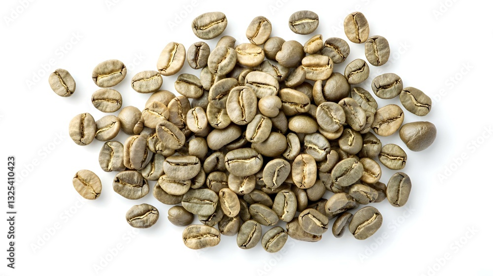 Dried green coffee beans isolated on white Dried green coffee beans isolated on white
