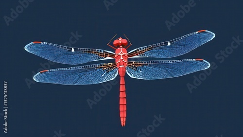 Wallpaper Mural  a stunning digital representation of a dragonfly showcasing intricate details and vibrant colors Torontodigital.ca