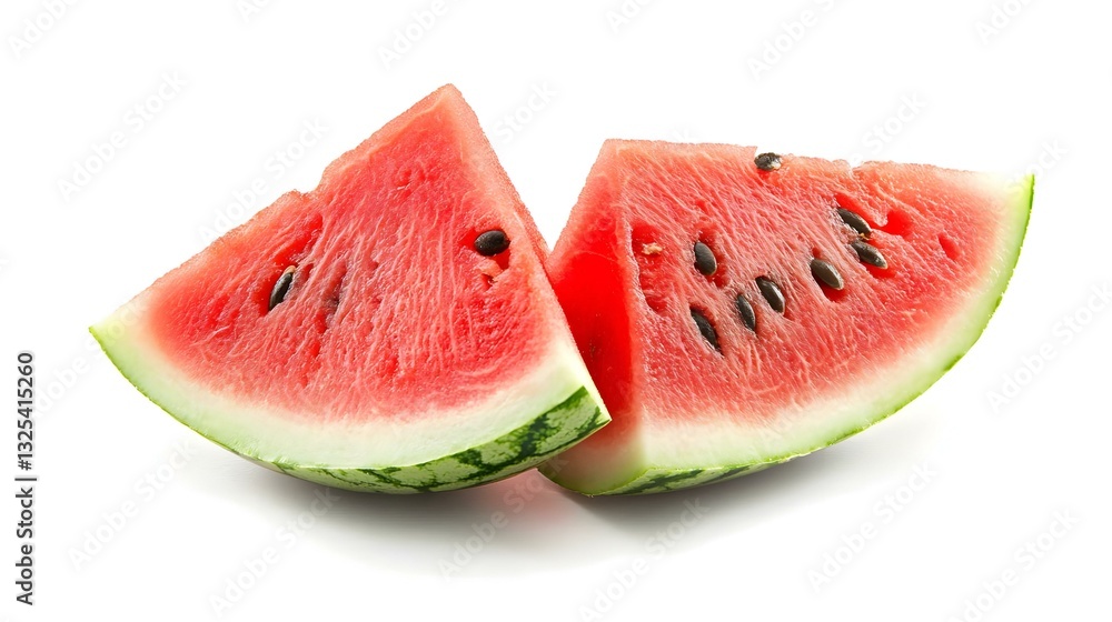 Watermelon triangle slices with seeds isolated Watermelon triangle slices with seeds isolated
