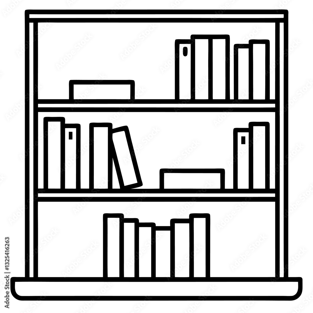 Office bookshelf icon vector illustration Office bookshelf icon vector illustration