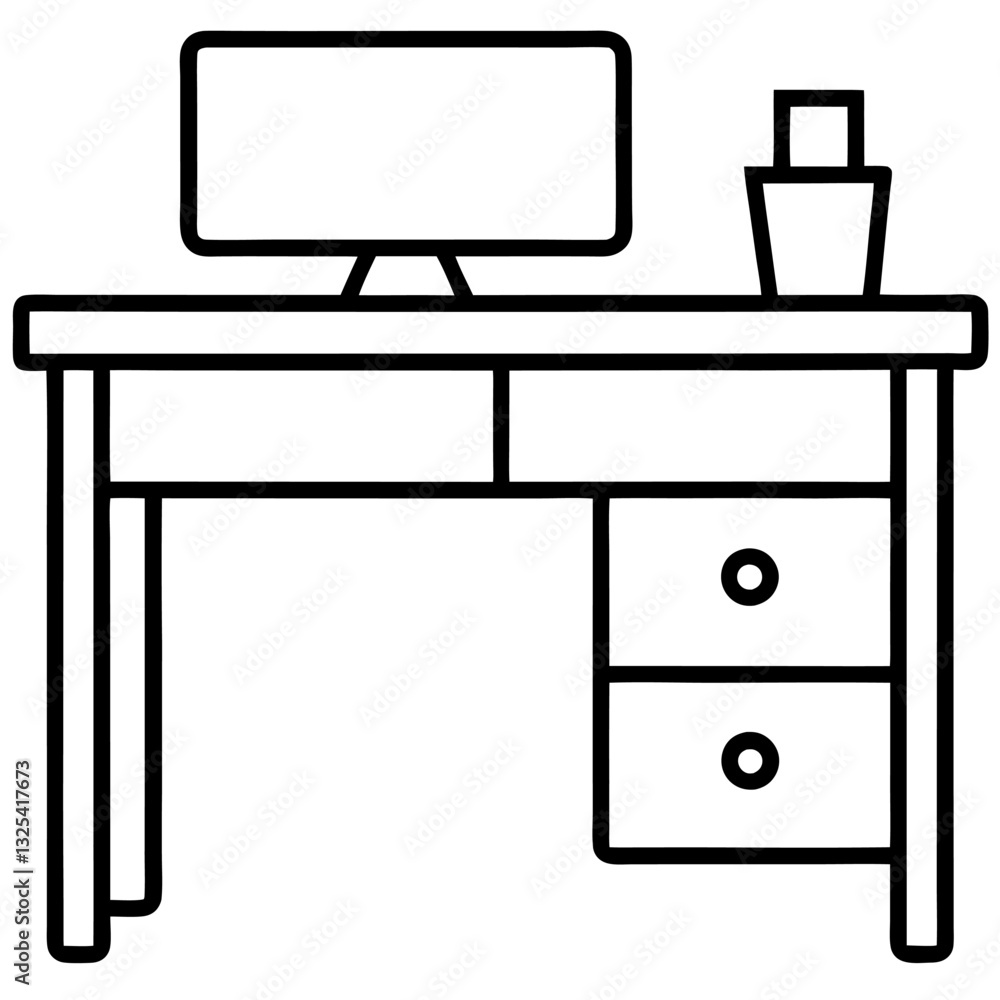 vector illustration of a office desk vector illustration of a office desk