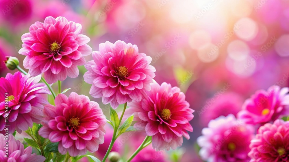 Vibrant pink flowers in full bloom against a soft blurred background , pink, flowers, background Vibrant pink flowers in full bloom against a soft blurred background , pink, flowers, background