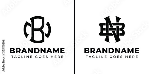 Letters BN and NB Monogram Logo, suitable for business with NB or BN initials