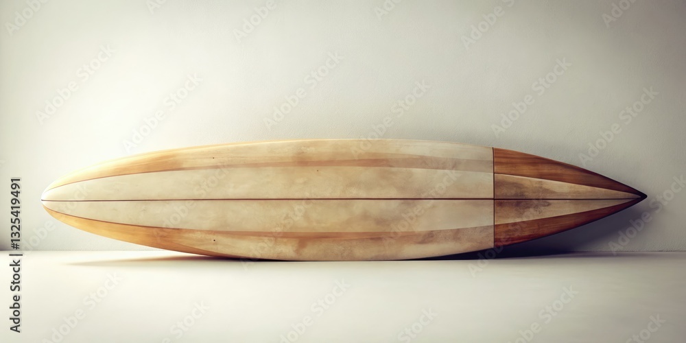 Fototapeta premium Classic surf design. Minimalist photo of a vintage surfboard, isolated against a clean background.