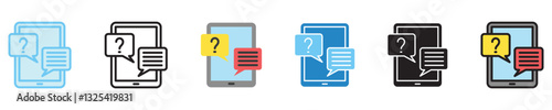 Discussion multi style icon set. use for modern concept, print, UI, UX kit, web and app development. Vector EPS 10, related to digital education, digital learning