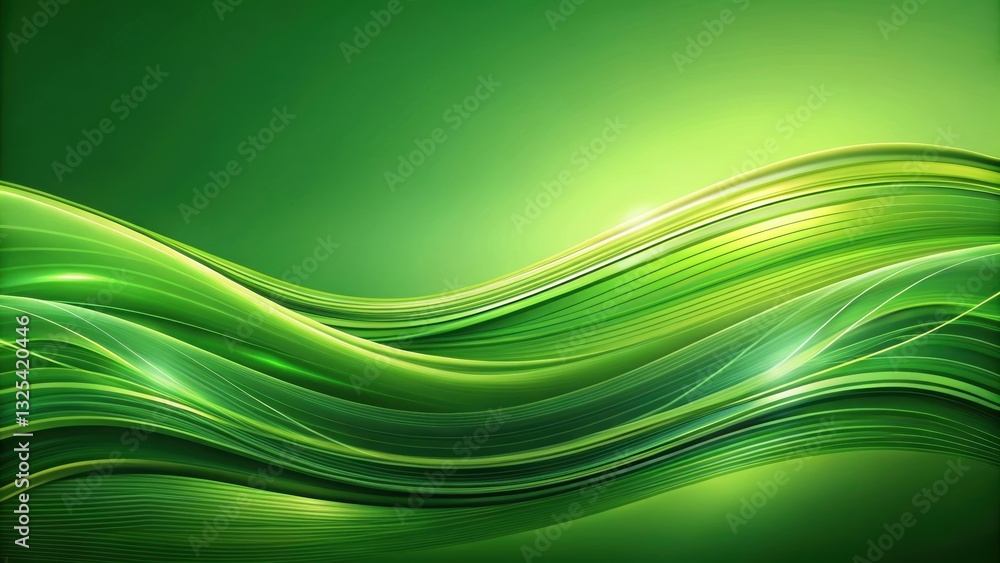 Fototapeta premium Abstract green background with flowing wave design , green, abstract, background, wave, design, flowing, pattern, texture