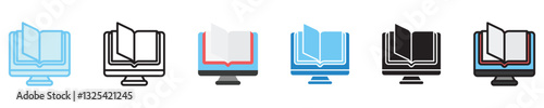 Activity multi style icon set. use for modern concept, print, UI, UX kit, web and app development. Vector EPS 10, related to digital education, digital learning