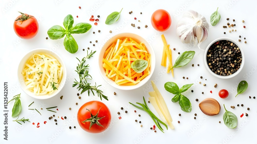 Ramekins with tasty julienne and ingredients Ramekins with tasty julienne and ingredients