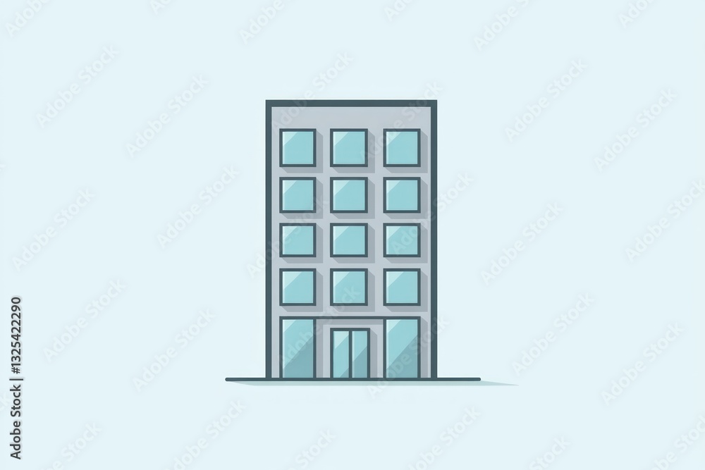 Modern Urban Structure with Minimalist Design and Geometric Windows for Architectural Concepts Modern Urban Structure with Minimalist Design and Geometric Windows for Architectural Concepts