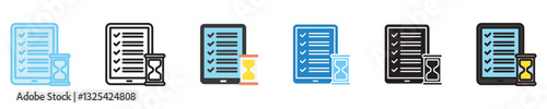 Deadline multi style icon set. use for modern concept, print, UI, UX kit, web and app development. Vector EPS 10, related to digital education, digital learning