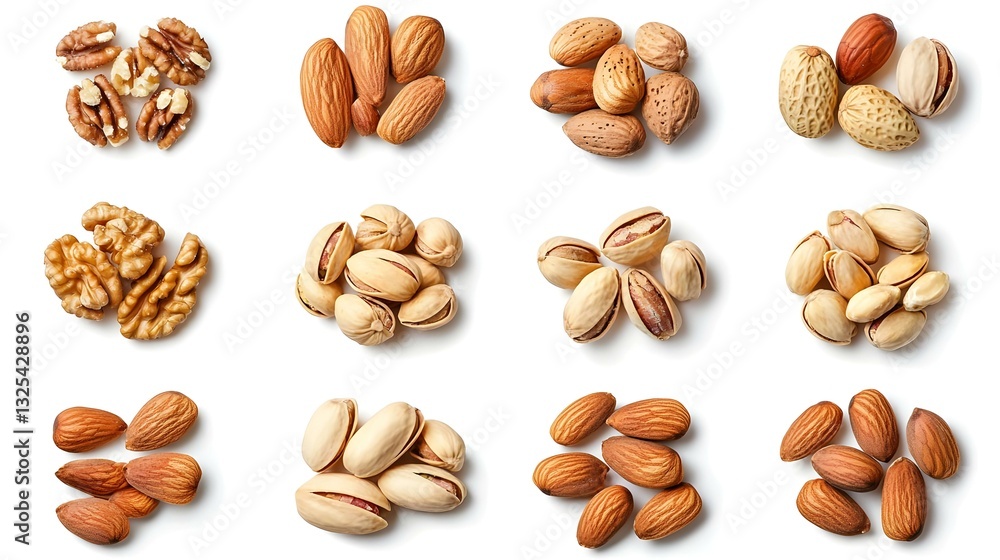 Obraz premium Different types of nuts in the nutshell