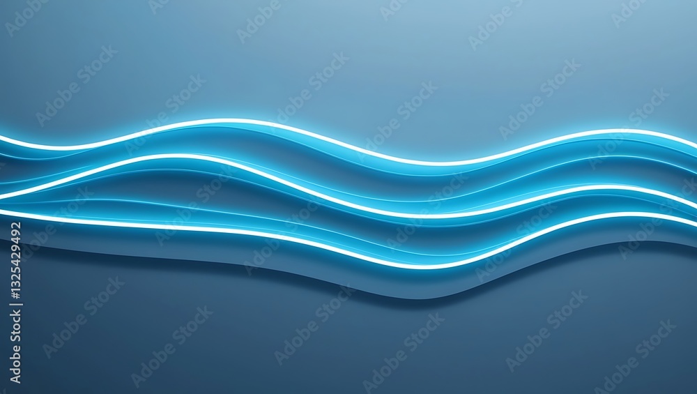 Fototapeta premium Wave background with elegant blue neon wave effect.