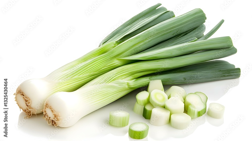 Leek vegetable isolated on white background
