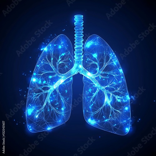 bright and healthy human lungs