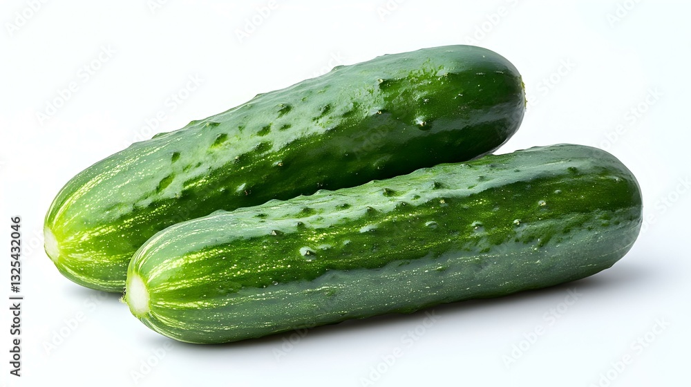 two kinds of cucumber on white background two kinds of cucumber on white background