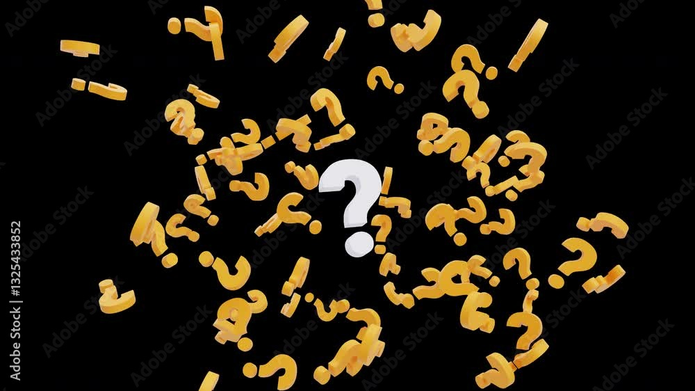 3D Animation of Glowing Question Mark Icon | Alpha Channel 3D Animation of Glowing Question Mark Icon | Alpha Channel