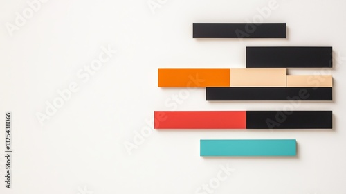 Abstract colorful bars displayed in a minimalistic modern art environment Free Download Abstract colorful bars displayed in a minimalistic modern art environment - GFXLoad