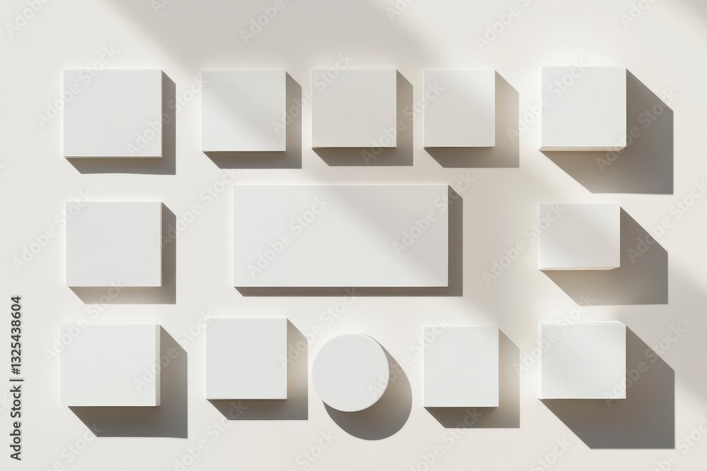 Minimalist Geometric Shapes Arrangement on Plain Background Minimalist Geometric Shapes Arrangement on Plain Background