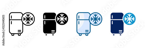 Freezer Icon Set Multiple Style Collection