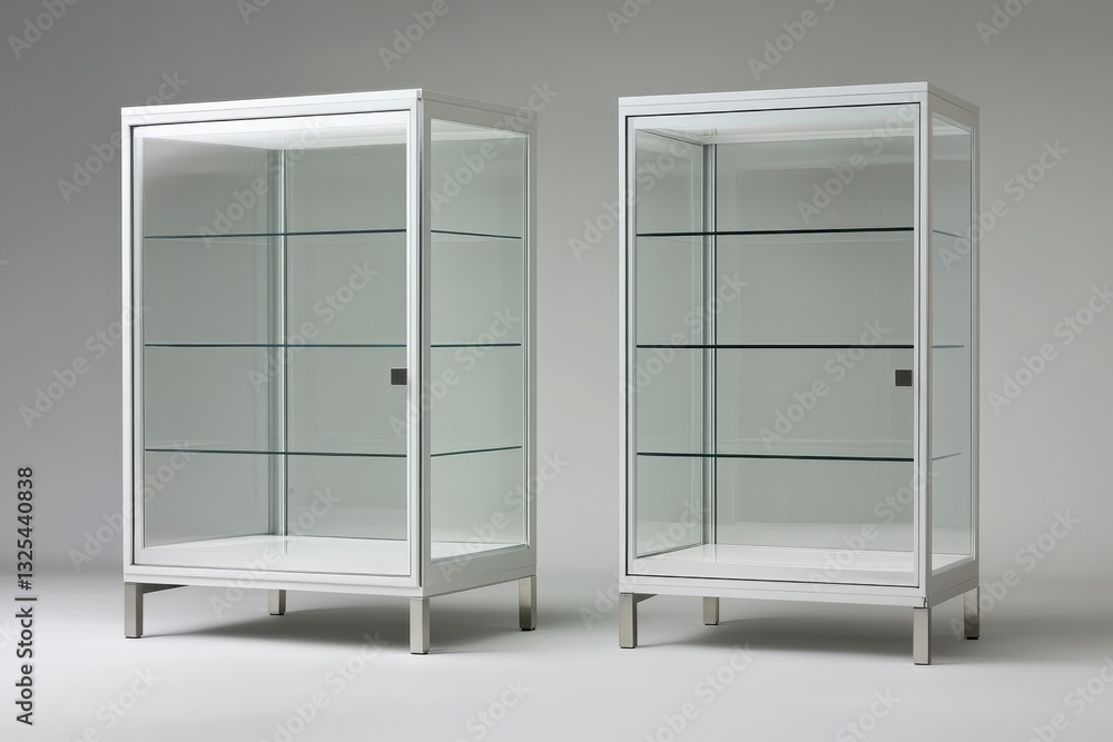 Modern Glass Display Cabinets with Sleek White Finish Modern Glass Display Cabinets with Sleek White Finish