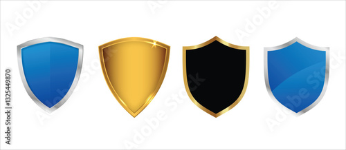 Gold Black Blue Silver Shield Design Set