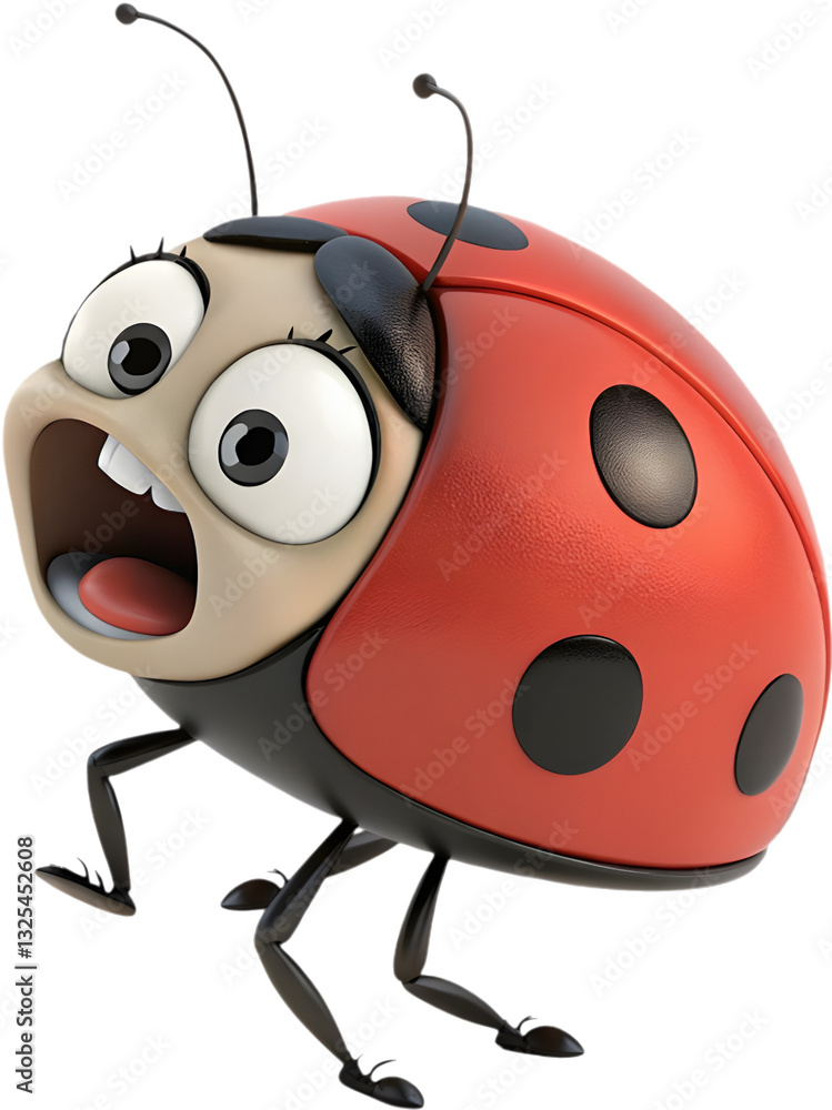 The adorable ladybug cartoon character features bright red and black colors, symbolizing luck and nature. The adorable ladybug cartoon character features bright red and black colors, symbolizing luck and nature.