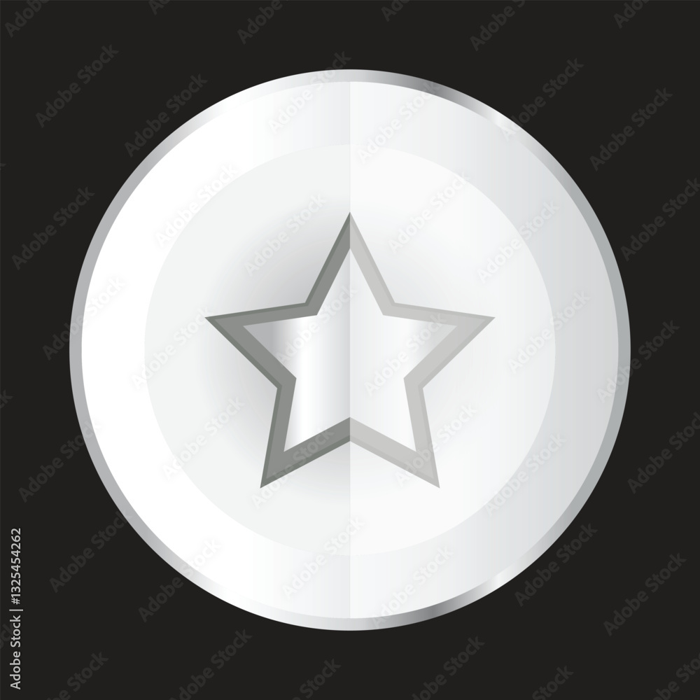 Obraz premium silver circle shield with star logo
