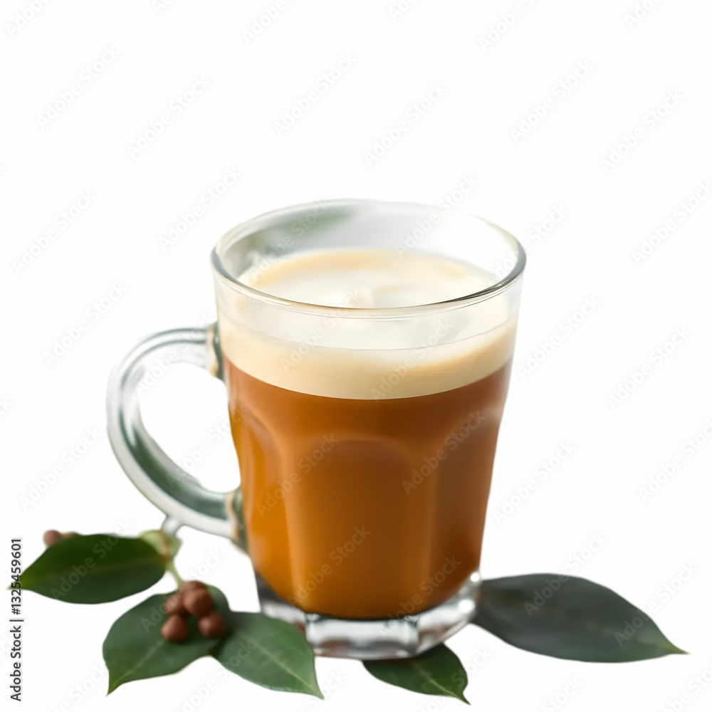 a glass of coffee with cream isolated on the white background a glass of coffee with cream isolated on the white background