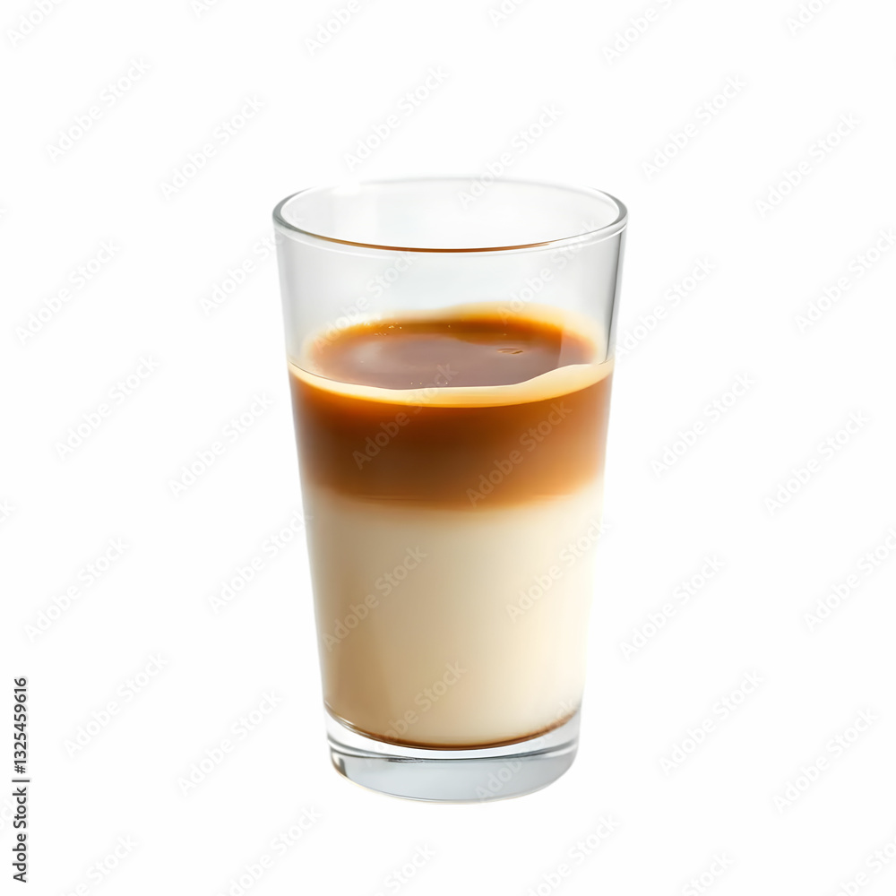 a glass of coffee with cream isolated on the white background a glass of coffee with cream isolated on the white background