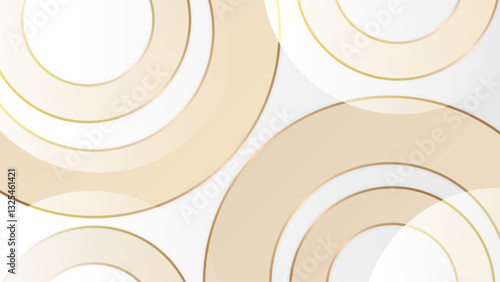 abstract white background with golden gradient circles vector illustration, great for business project, presentation background, and wallpaper