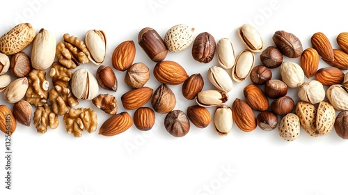Wallpaper Mural border of various nuts on white background Torontodigital.ca