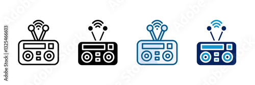 Radio Icon Set Multiple Style Collection