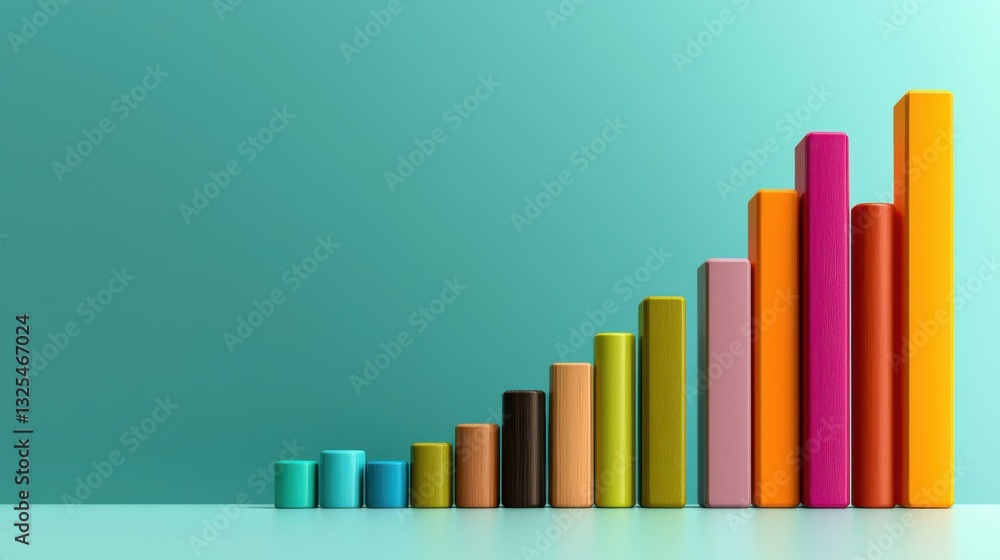 A series of wooden blocks with different colors stacked on top of each other A series of wooden blocks with different colors stacked on top of each other