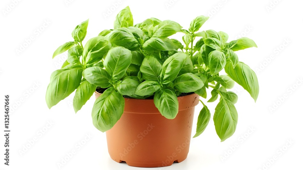 pot of fresh basil plant isolated on white pot of fresh basil plant isolated on white