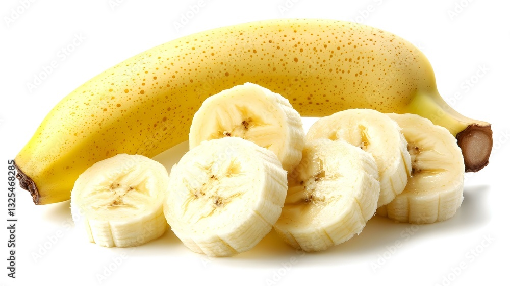 sliced banana isolated on white background sliced banana isolated on white background