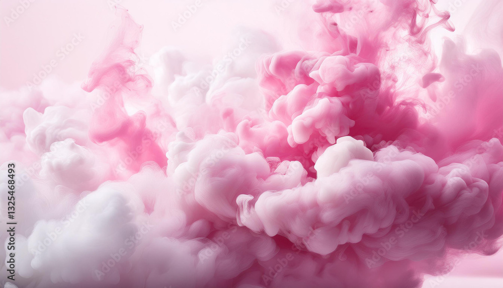 Abstract thick pink and white smoke like clouds on white background Abstract thick pink and white smoke like clouds on white background