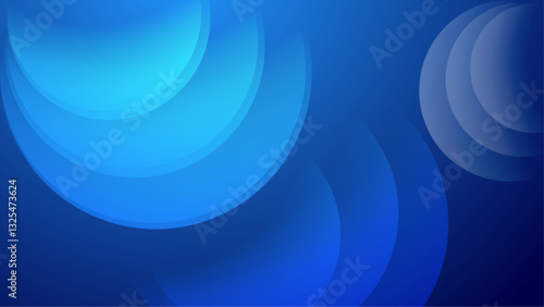 abstract blue gradient circles geometric background vector illustration, great for business project, presentation background, and wallpaper