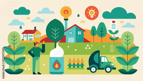 With the help of smart temperature control farmers can grow a wide variety of crops yearround even in regions with extreme weather conditions leading to sustainable and profitable. Vector illustration
