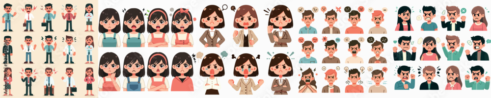 Angry People Vector Image Set 