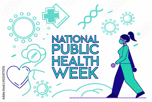 national public health week vector illustration