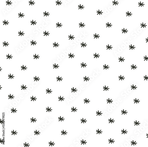 Texture in the form of a cluster of snowflakes or thorns or stars.