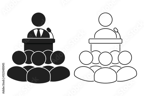 Presentation, spokesman icon. Illustration vector