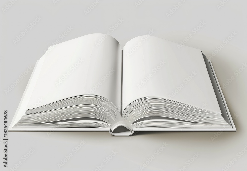 White Open Book Mockup Template on White Background White Open Book Mockup Template on White Background