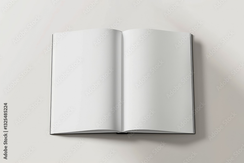 White open book mockup template on a white background. White open book mockup template on a white background.